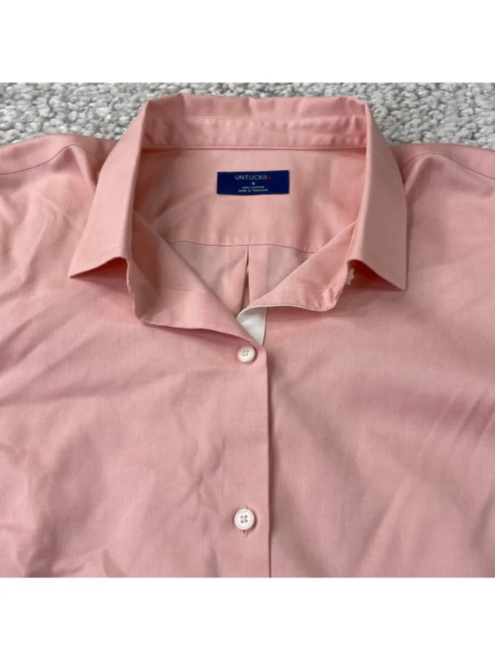 UnTuckit Coral Toscano Button Up Long Sleeve Shirt Pink Ora Women 6 - Picture 6 of 7